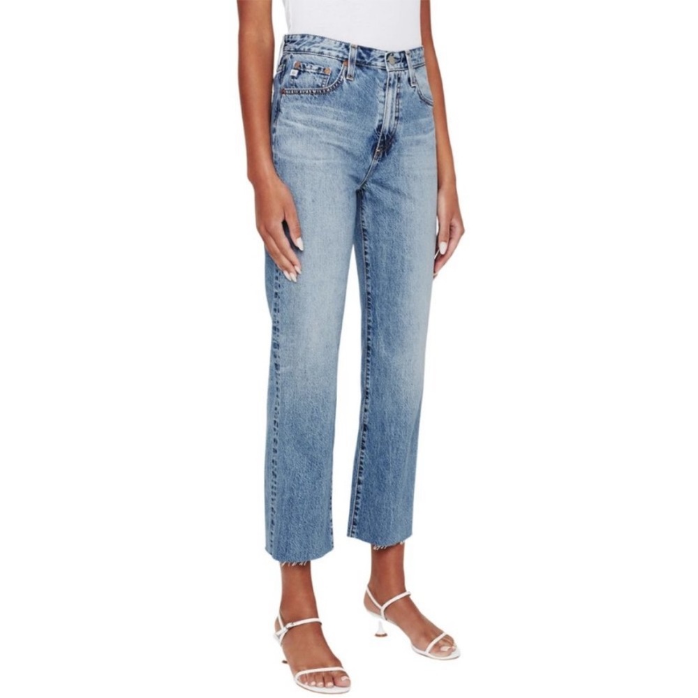 AG Jeans Alexxis Crop High-Rise Vintage Straight Jeans